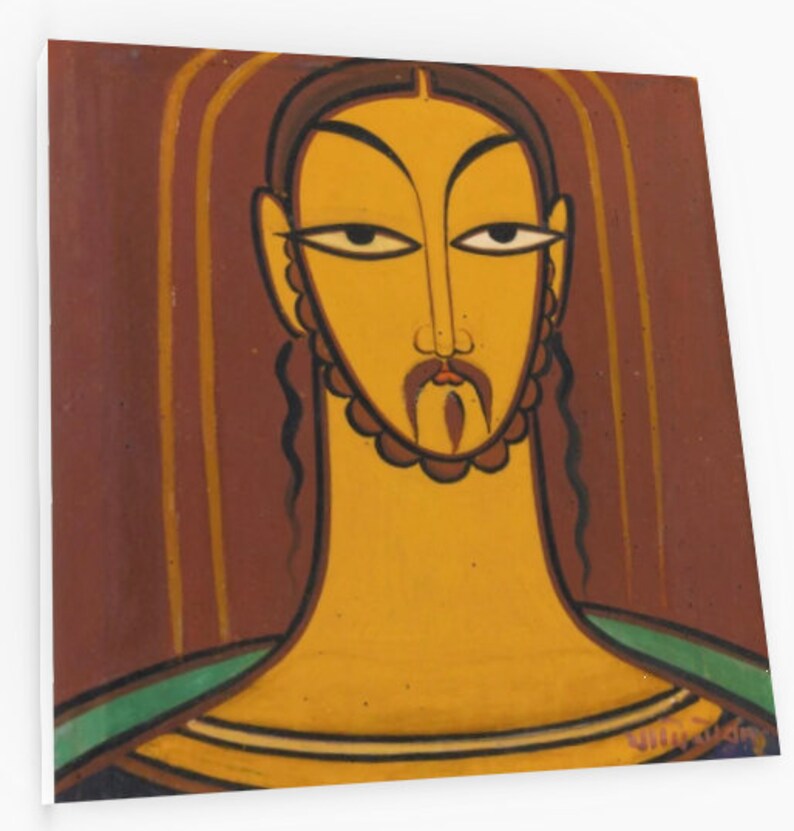 Jesus Canvas Prints of oil painting by Jamini Roy Etsy