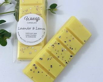 Lemon & Lavender Wax Melts,Highly Fragranced Soy Wax, Snap Bar, Hearts, Eco friendly, Gift, handpoured,candle inspired,home fragrance,citrus