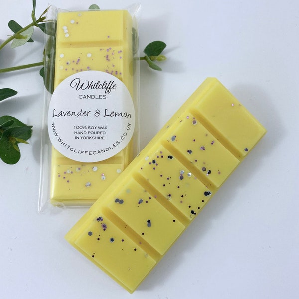 Lemon & Lavender Wax Melts,Highly Fragranced Soy Wax, Snap Bar, Hearts, Eco friendly, Gift, handpoured,candle inspired,home fragrance,citrus