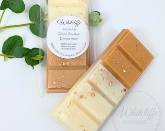 Salted Bourbon Buttercream Wax Melts, Highly fragranced Soy Wax, Snap Bars, hearts, Eco friendly, vegan, vanilla, caramel, gift