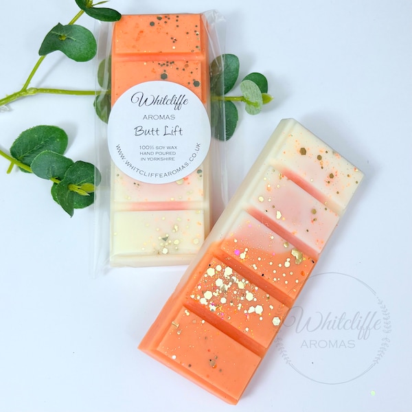 Butt Lift Wax Melts,Highly fragranced Soy Wax Snap Bars,hearts,Eco friendly,coconut,peach,rose,vailla,sugar,musk,fruity,apple,lemon,almond