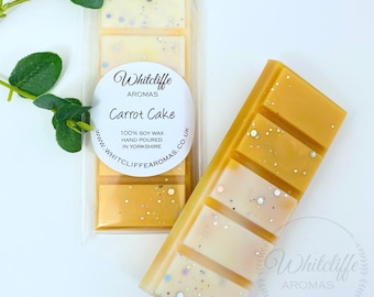 Carrot Cake Wax Melts, Snap Bar, Soy Wax, Eco friendly, highly fragranced, New Home Gift, vegan, Autumn, ginger, cinnamon, buttercream