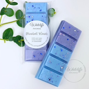 ZoFlo Bluebell Woods Wax Melts, Highly Fragranced Soy Wax, Snap Bar, Eco friendly, New Home Gift, vegan, handpoured, cleaning, hyacinth