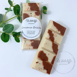 Cinnamon Brioche Wax Melts, Snap Bar, Soy Wax, Eco friendly, highly fragranced, New Home Gift, vegan, cinnamon, vanilla,pastries,theeme park