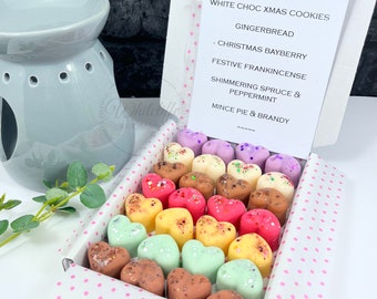 Wax Melts, Christmas Inspired Sample Box, Highly fragranced Hearts Soy Wax Melts, Home decor, Eco friendly,New Home Gift,Festive,Gingerbread