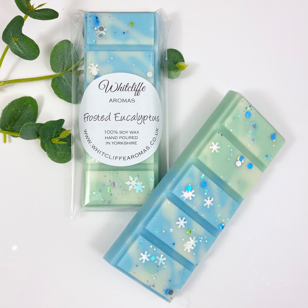 Frosted Eucalyptus Wax Melts, Snap Bars, Hearts, Soy Wax, Eco Friendly