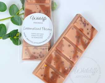 Caramelised Pecans Wax Melts, Snap Bars, Hearts, Soy Wax, highly fragranced, maple, coconut, almond, cinnamon, vanilla, caramel, Autumn
