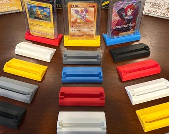 3-Pack Graded Card Display Stands - PSA, CGC, & BECKETT Compatible - Custom Color Selections - Quality 3D Printed - 3 Pieces total
