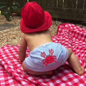 Boys and girls diaper cover. Summer fun wear!! Crab design. FREE SHIPPING