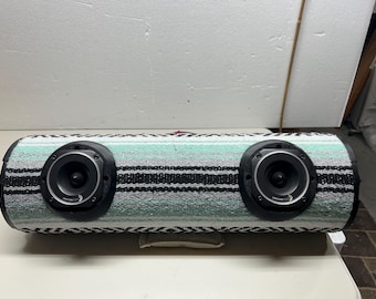 Bedroll Speaker System made  from a 6" sch 40 PVC tube. Includes two 6.5" DB drive speakers w tweeters. Bluetooth AMP and custom Serape.