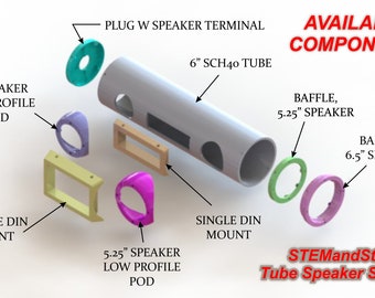 Single DIN radio Bedroll Speaker kit from a 6