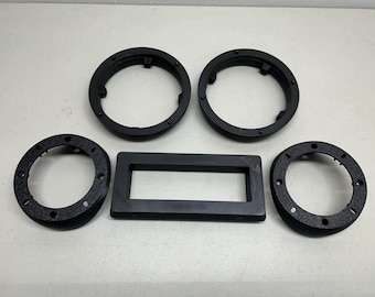 Single DIN radio Bedroll Speaker Mount kit for 6" sch40 PVC tube. Mount 2-6.5" speakers + 1-DIN head unit and 2-4" pods. No tube included.
