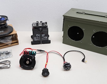 Battery Powered BlueTooth Ammo Can Boombox Kit. You assemble the complete prefitted kit, no drilling or cutting required! Full Instructions!