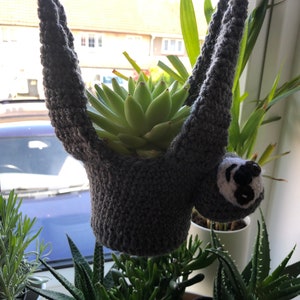 PRECIOSO ganchillo hecho a pedido -perezoso Plantadora colgante