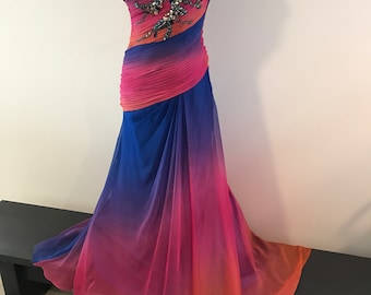 rainbow wedding gown