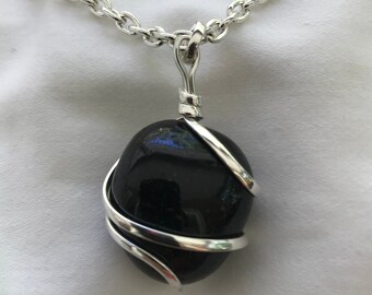 Agate Necklace, Black