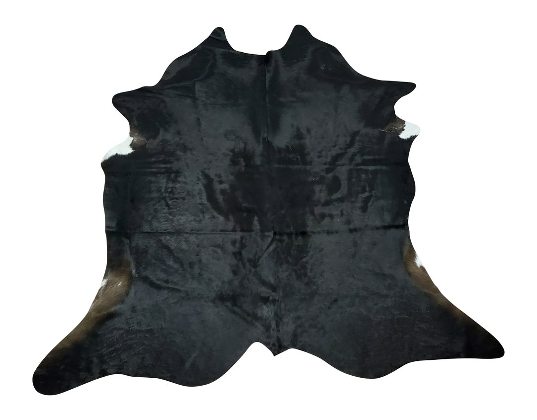 Small Black Cowhide Rug 75 X 72 Inches 6080 Etsy