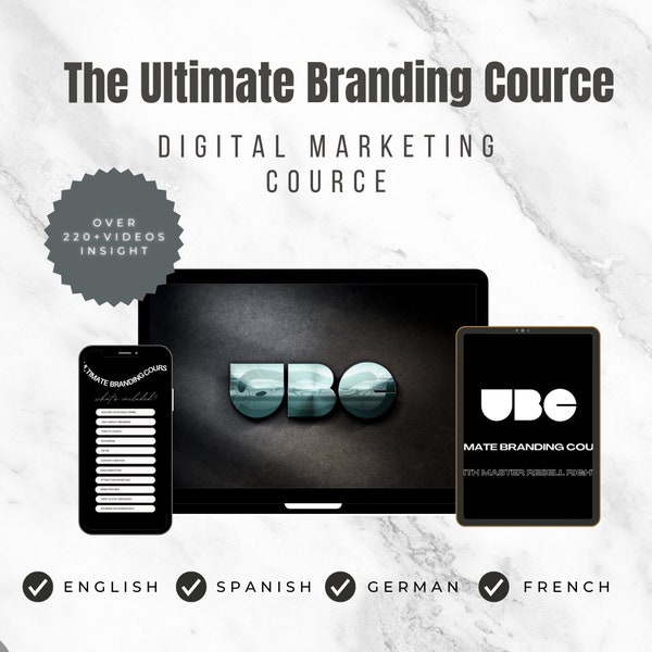UBC Ultimate Branding Course with Master Resell Rights Digital Marketing Passive Income Online Course In English/French/Spanish/German