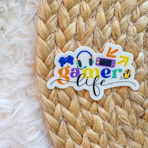 Gamer Life Vinyl Sticker | Gaming Decal, Computer Gamer Gift, Video Game Decor, Gamers Sticker, Laptop Sticker, Fun Gift