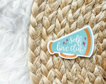 Self Love Club Sticker | Motivational Laptop Sticker Decal, Inspirational Gift, Self Care, Positive Affirmation