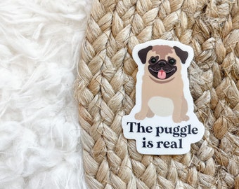 The Puggle Is Real Sticker | Puggle Decal, Dog Lover Gift, Pet Decal, Laptop Sticker, Car Decal, Cute Animal Sticker