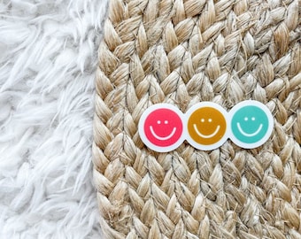 Sticker met smileygezicht | Doorzichtige vinylsticker, schattige emoji-sticker, laptopsticker, sticker waterfles, sticker Happy Face