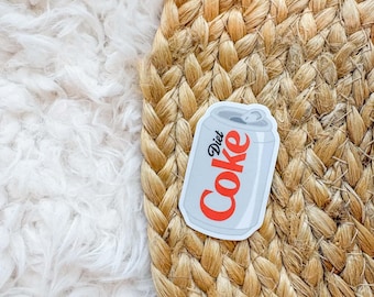 Diet Coke Soda Sticker | Pop Can Decal, Retro Soda,  diet coke, laptop sticker, durable waterproof, coke lover