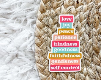 Früchte des Geistes Aufkleber | Inspirierender Aufkleber, religiöser Laptop-Aufkleber, christliches Geschenk, wasserdichtes Glaube-Vinyl