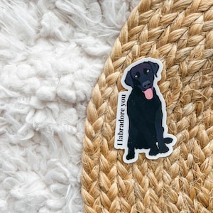 Labradore You | Black Labrador Retriever Decal, Dog Lover Gift, Pet Decal, Laptop Sticker, Car Decal, Cute Animal Sticker