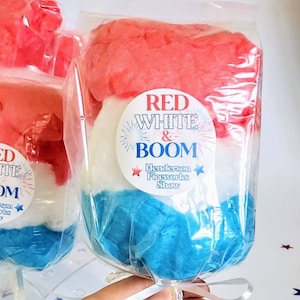 4th of July Treats, 4th of July Decoration, Memorial Day Cotton Candy on a stick, Red White and Blue Cotton Candy, Circus Birthday, Birthday