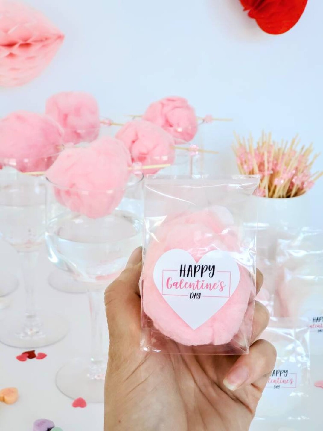 Cotton Candy Glitter Bomb Valentines Treat Galentines Day Etsy