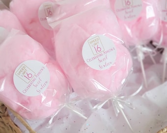 Cotton Candy, Cotton Candy on a Stick, Bagged Cotton Candy, Party Favors, Circus Birthday Party Theme, Fun Party Favors, Edible Party Favors