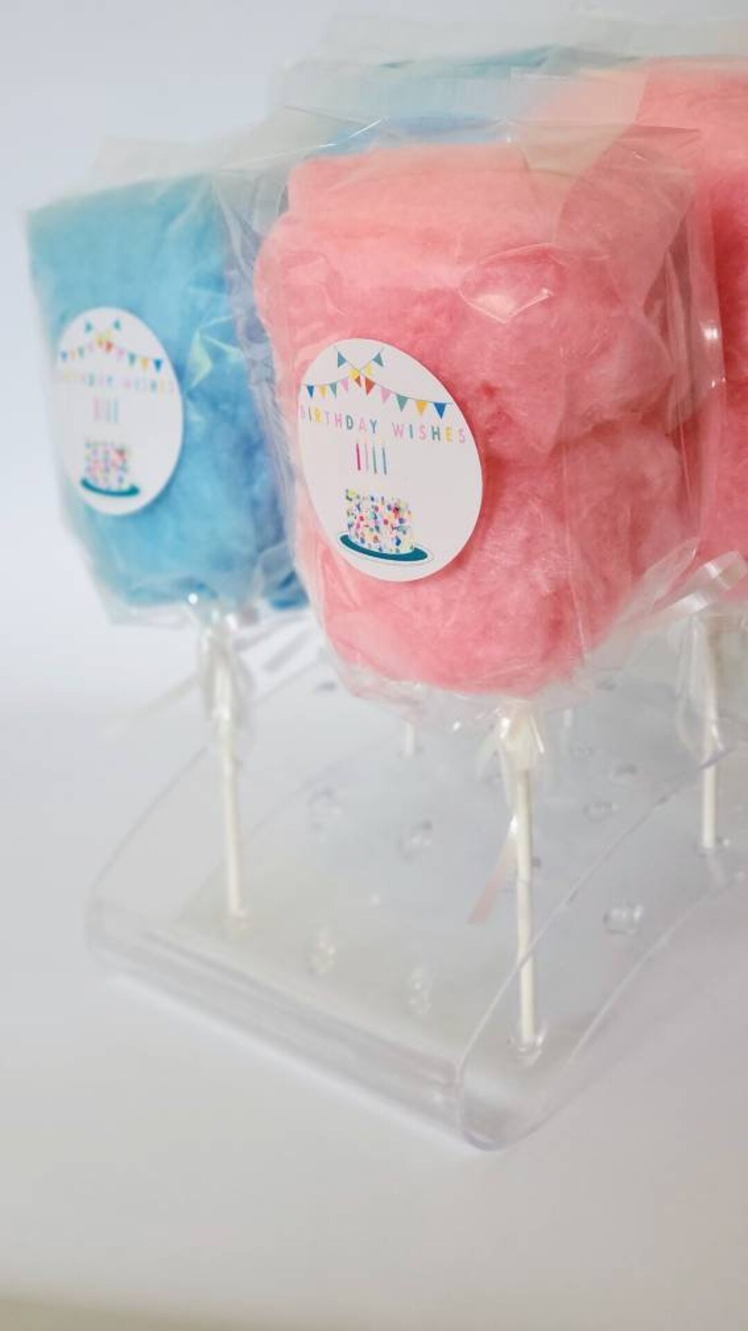 Cotton Candy on a Stick Cotton Candy Cone Gender Reveal Etsy