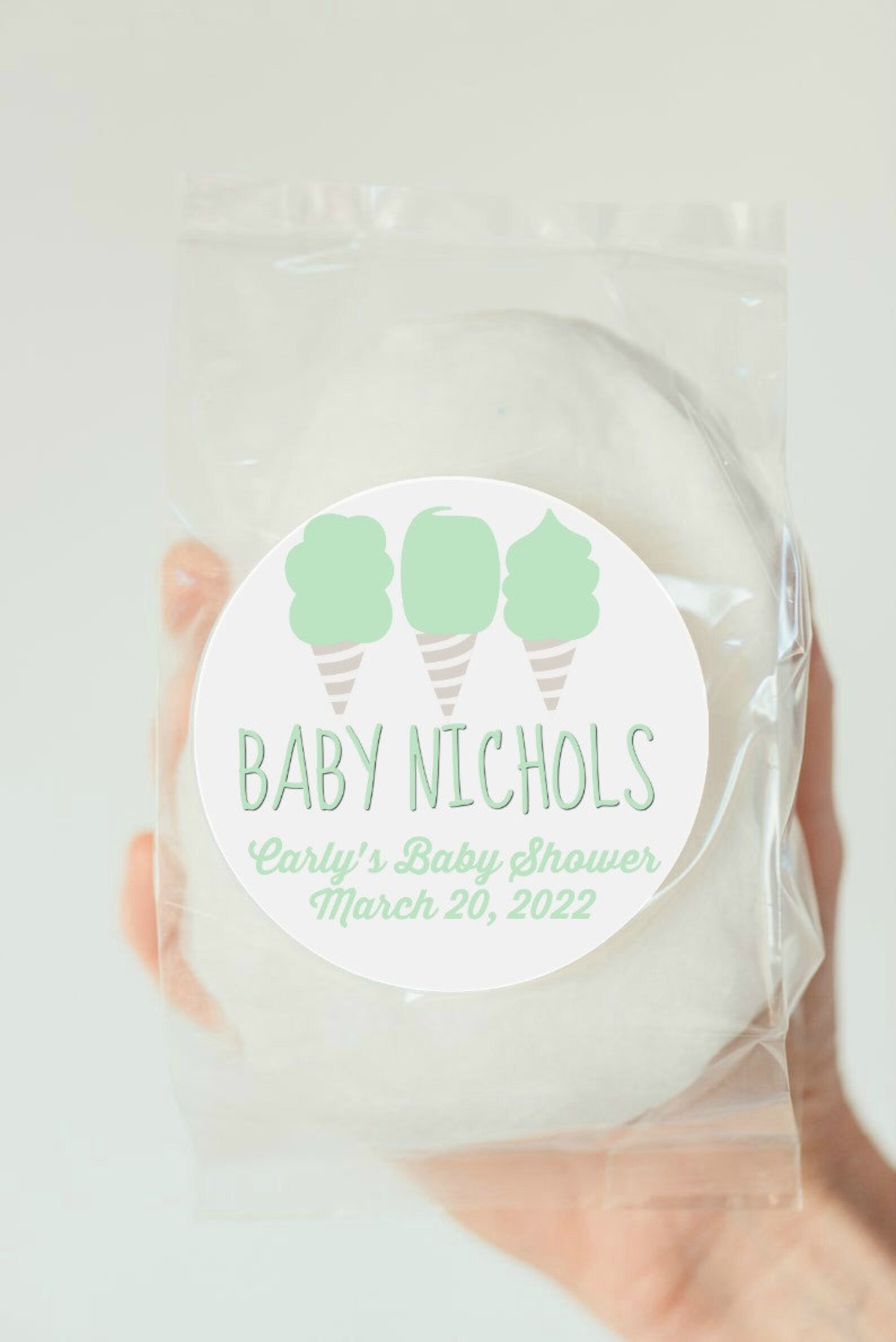 Cotton Candy Personalized Favors Baby Shower Favor Carnival Etsy
