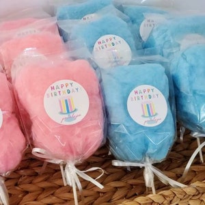 Cotton Candy on a stick, Birthday Gift, Cotton Candy Cone, Gender Reveal Party Favor, Circus Birthday, Carnival Birthday, Personalized Favor