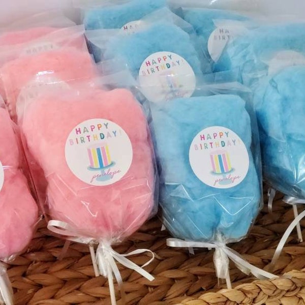 Cotton Candy on a stick, Cotton Candy Cone, Gender Reveal Party Favor, Circus Birthday, Carnival Birthday, Personalized Favor, Gender Reveal