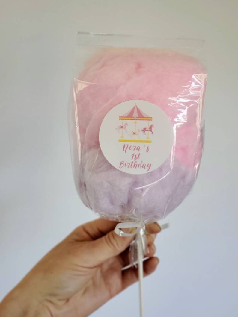 Cotton Candy on a Stick Cotton Candy Cone Gender Reveal Etsy