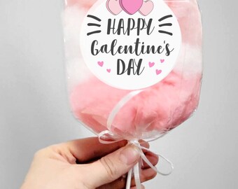 Galentine's Cotton Candy on a stick, Galentines Day, Ombré Cotton Candy, Valentines Day Treat, Cotton Candy Cone, Circus Birthday, Valentine