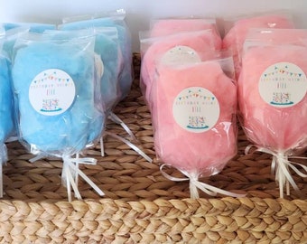 Cotton Candy on a stick, Cotton Candy Cone, Gender Reveal Party Favor, Circus Birthday, Carnival Birthday, Personalized Favor, Gender Reveal