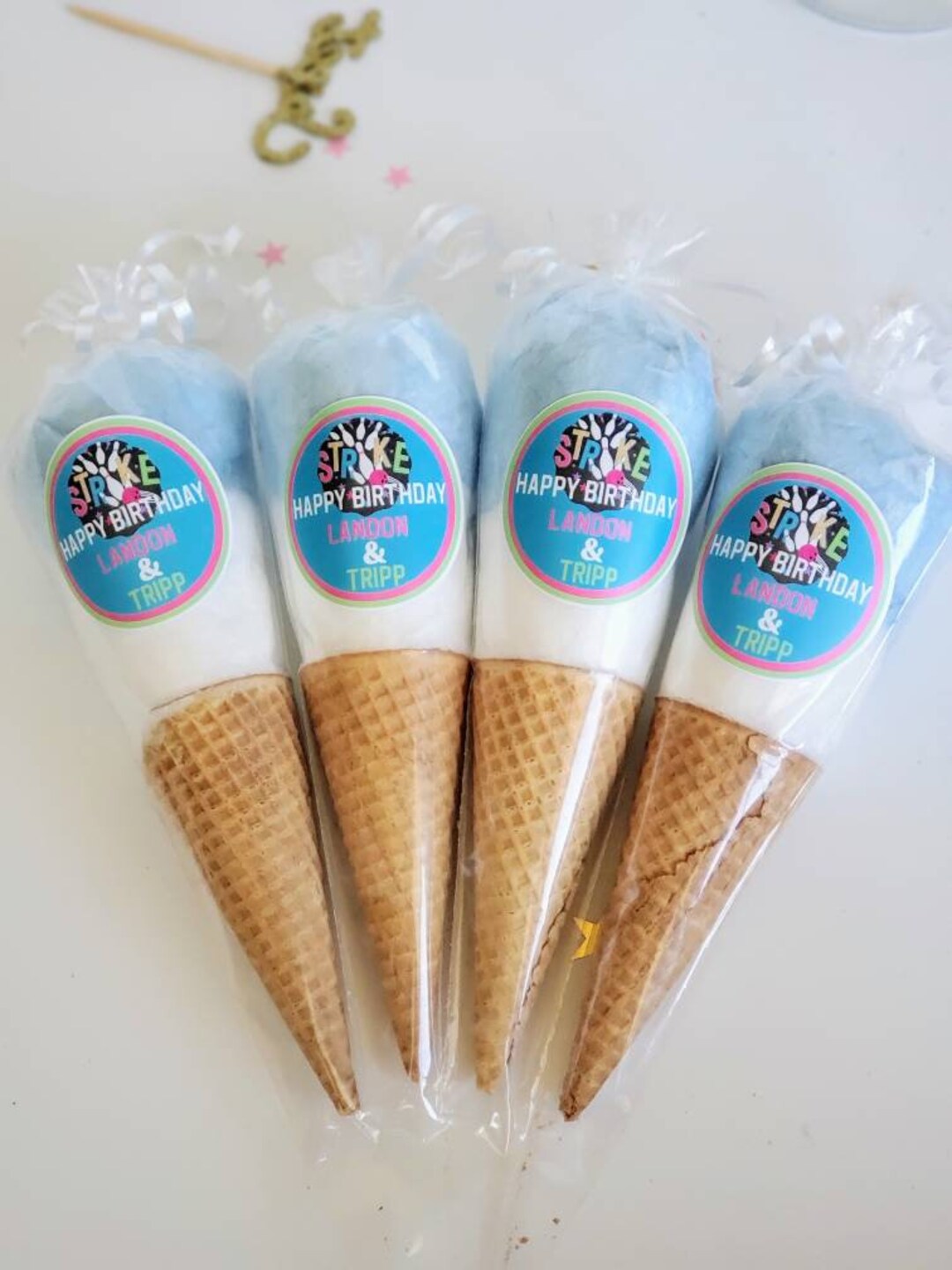 Cotton Candy Cones Cotton Candy Ice Cream Cone Gender Reveal Etsy