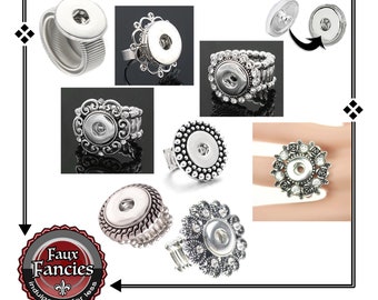 Snap Button Rings, 18mm & 12mm Snap Button Ring, Ginger Snap, Snap Ring, Gift for her, Jewelry gift, Snap jewelry, Snap Button, Snap Popper