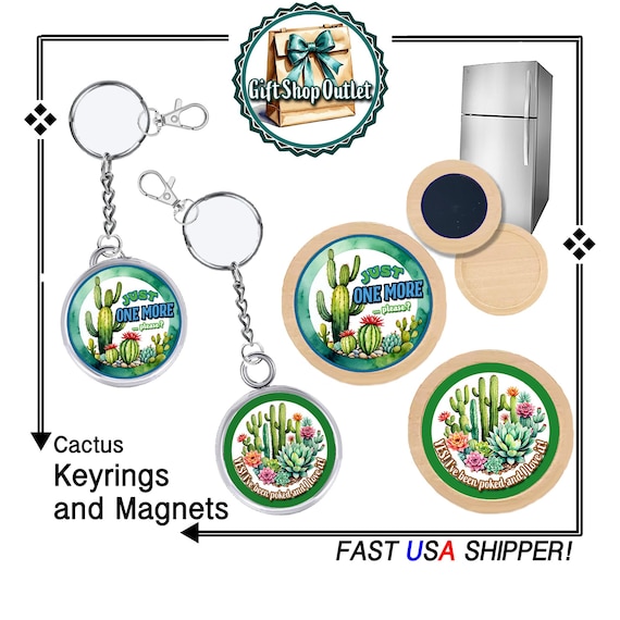 CACTUS Handmade Keyring, Cactus and Succulent Magnets, Refrigerator Magnet, Cactus Gift, #CactusMagnet, #CactusGift, #Succulents, #RefMagnet
