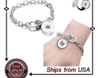 Adjustable Snap Button Bracelet: Charm Jewelry