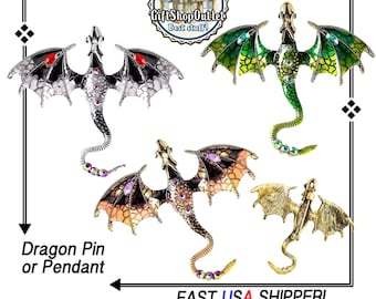 AMAZING Dragon Pin or Pendant, Game of Thrones, COS Play Dragon, #DragonPin, #DragonPendant