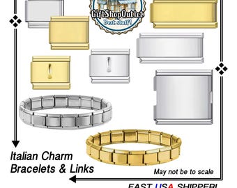 ITALIAN CHARM BRACELETS, Charm LiNKS, Plain Charm Links,  Dangle Italian Charm #ItalianCharmBracelet, #ItalianCharms