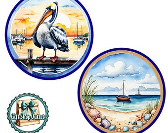 BEACH Glass Cabochon Handmade Keyring, PELICAN Handmade Keyring, SAILBOAT Keyring, Beach Souvenir, #BeachGift, #Pelican, #BeachKeyring