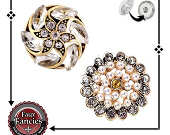INCREDIBLE Snap Buttons, RHINESTONE and Pearl Ginger Snaps, 18mm Snap Charms, #BraceletCharms, #SnapCharm, #SwitchableSnaps, #SnapButton