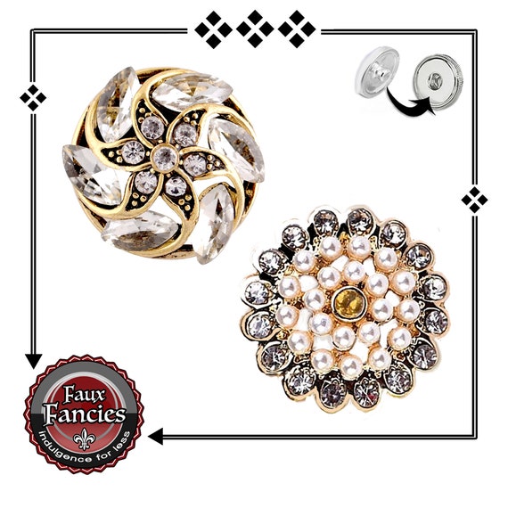 INCREDIBLE Snap Buttons, RHINESTONE and Pearl Ginger Snaps, 18mm Snap Charms, #BraceletCharms, #SnapCharm, #SwitchableSnaps, #SnapButton