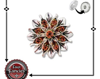 RHINESTONE Snap Buttons, Gorgeous AUBURN Red Ginger Snap, Snap Charm, #BraceletCharm, #SnapCharm, #SwitchableSnap, #SnapJewelry, Rhinestone