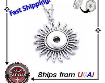 Sunshine Snap Button Pendant: 18mm Interchangeable Jewelry
